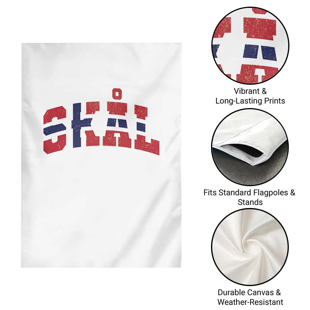 Skal Norway Flag Garden Flag Vintage Cheers Norwegian Sayings Viking Heritage Scandinavian Graphic