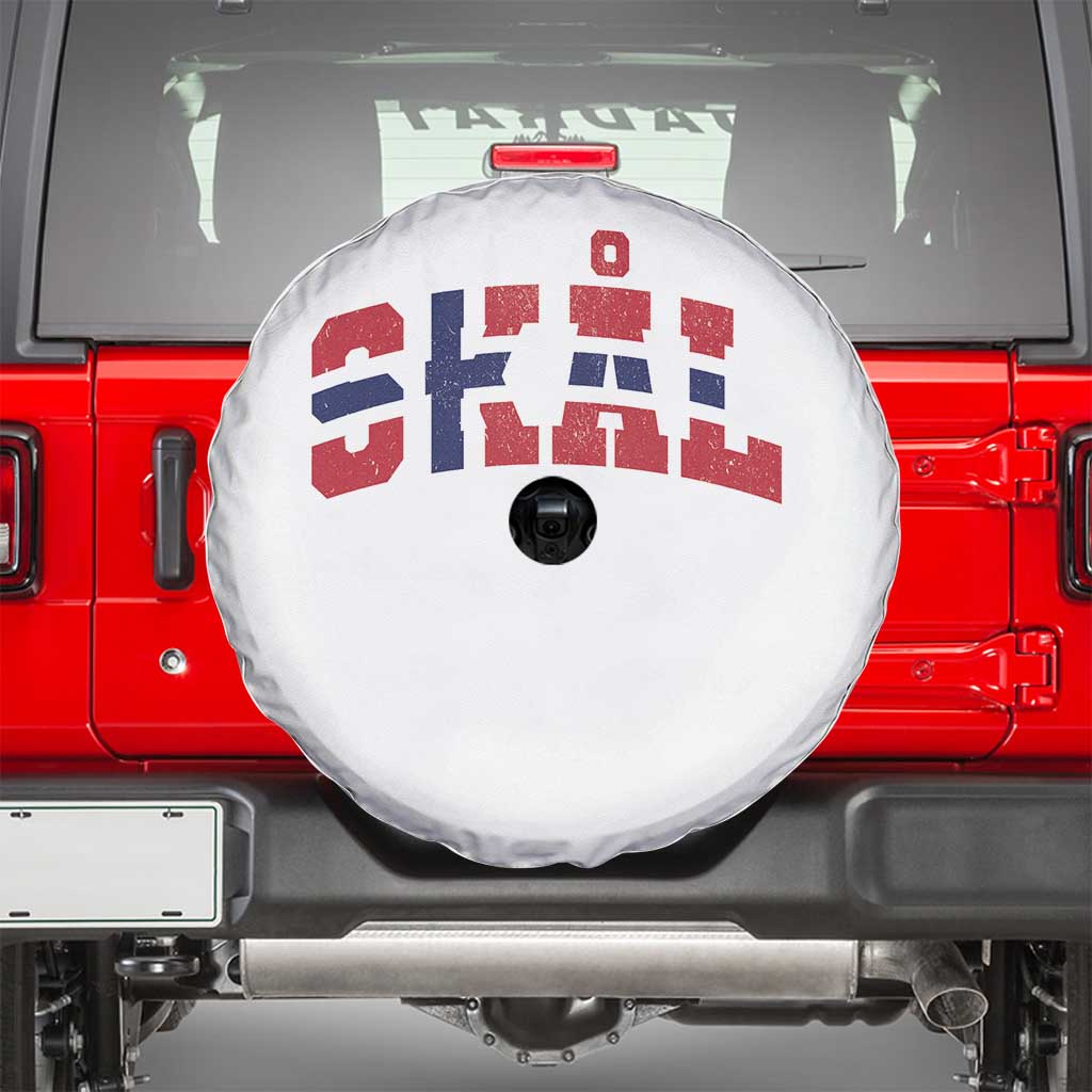 Skal Norway Flag Spare Tire Cover Vintage Cheers Norwegian Sayings Viking Heritage Scandinavian Graphic