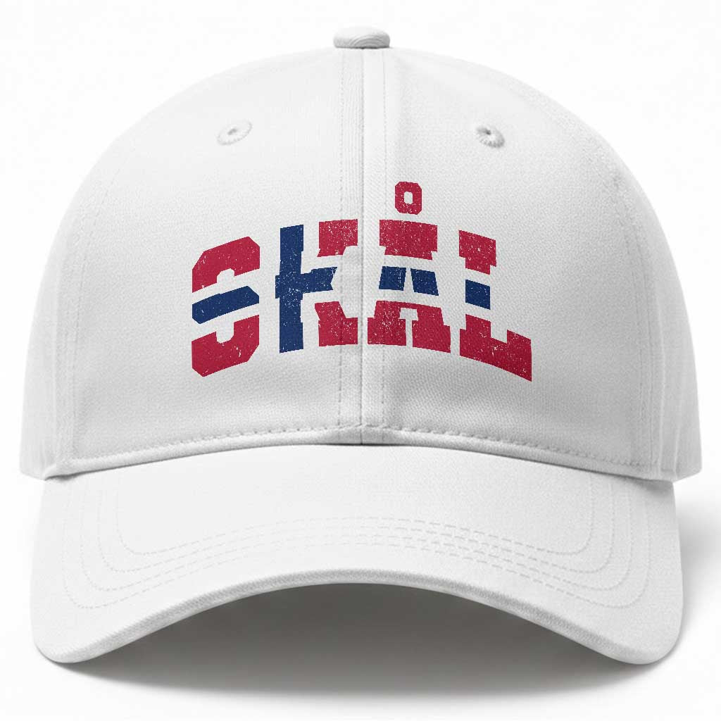 Skal Norway Flag Baseball Cap Vintage Cheers Norwegian Sayings Viking Heritage Scandinavian Graphic