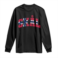 Skal Norway Flag Long Sleeve Shirt Vintage Cheers Norwegian Sayings Viking Heritage Scandinavian Graphic