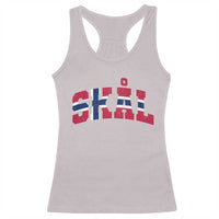 Skal Norway Flag Racerback Tank Top Vintage Cheers Norwegian Sayings Viking Heritage Scandinavian Graphic