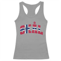Skal Norway Flag Racerback Tank Top Vintage Cheers Norwegian Sayings Viking Heritage Scandinavian Graphic