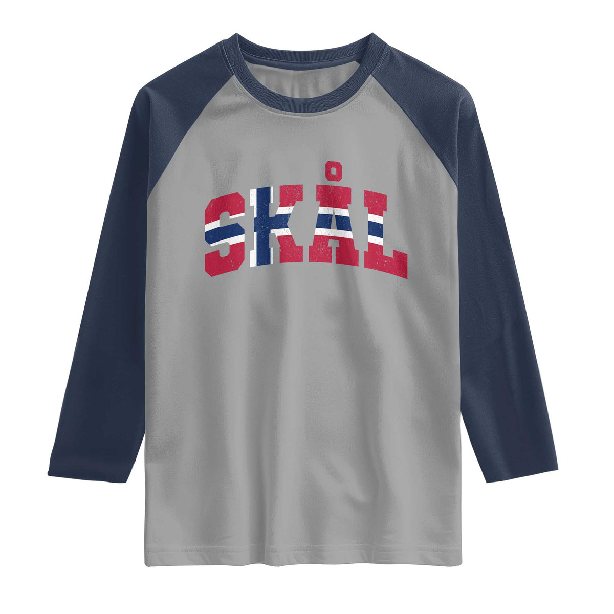 Skal Norway Flag Raglan Shirt Vintage Cheers Norwegian Sayings Viking Heritage Scandinavian Graphic