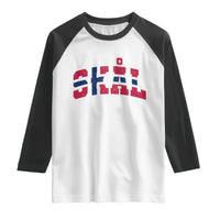 Skal Norway Flag Raglan Shirt Vintage Cheers Norwegian Sayings Viking Heritage Scandinavian Graphic