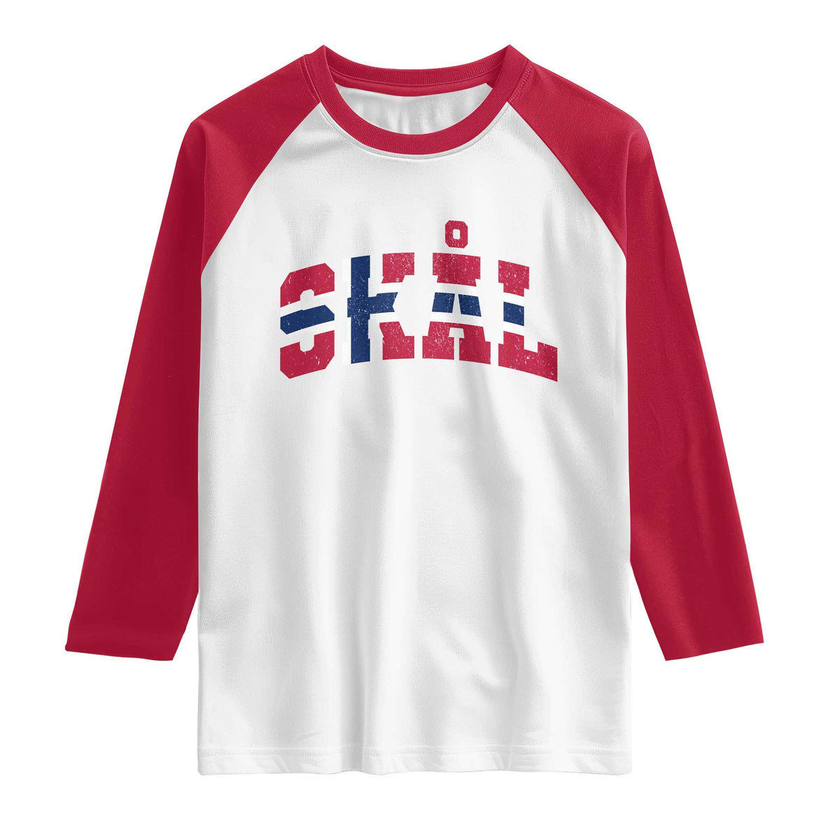 Skal Norway Flag Raglan Shirt Vintage Cheers Norwegian Sayings Viking Heritage Scandinavian Graphic