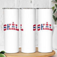 Skal Norway Flag Skinny Tumbler Vintage Cheers Norwegian Sayings Viking Heritage Scandinavian Graphic
