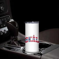 Skal Norway Flag Skinny Tumbler Vintage Cheers Norwegian Sayings Viking Heritage Scandinavian Graphic