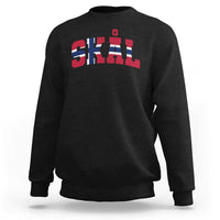 Skal Norway Flag Sweatshirt Vintage Cheers Norwegian Sayings Viking Heritage Scandinavian Graphic