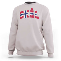 Skal Norway Flag Sweatshirt Vintage Cheers Norwegian Sayings Viking Heritage Scandinavian Graphic
