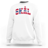 Skal Norway Flag Sweatshirt Vintage Cheers Norwegian Sayings Viking Heritage Scandinavian Graphic