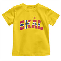 Skal Norway Flag Toddler T Shirt Vintage Cheers Norwegian Sayings Viking Heritage Scandinavian Graphic