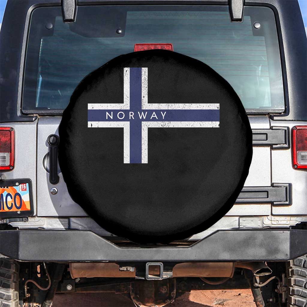 Norway Flag Cross Spare Tire Cover Vintage Distressed Norwegian Heritage Patriotic Scandinavian Graphic