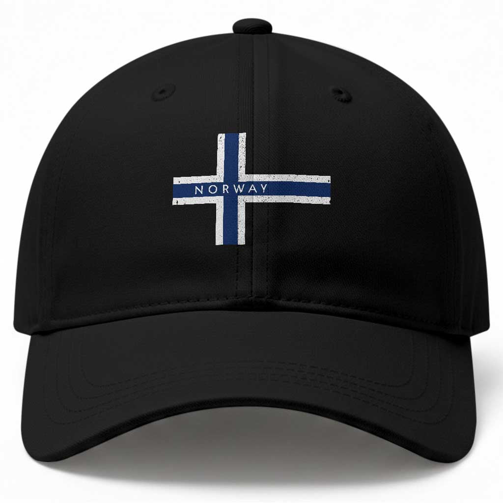Norway Flag Cross Baseball Cap Vintage Distressed Norwegian Heritage Patriotic Scandinavian Graphic