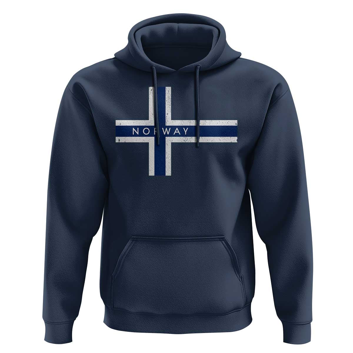 Norway Flag Cross Hoodie Vintage Distressed Norwegian Heritage Patriotic Scandinavian Graphic