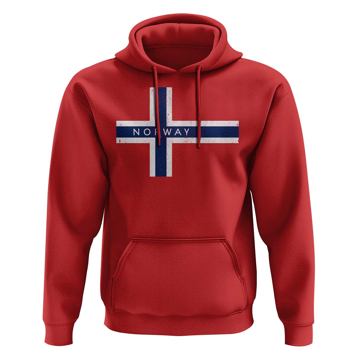 Norway Flag Cross Hoodie Vintage Distressed Norwegian Heritage Patriotic Scandinavian Graphic