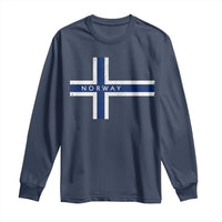 Norway Flag Cross Long Sleeve Shirt Vintage Distressed Norwegian Heritage Patriotic Scandinavian Graphic