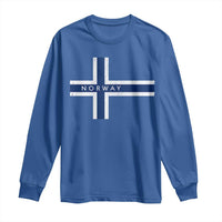 Norway Flag Cross Long Sleeve Shirt Vintage Distressed Norwegian Heritage Patriotic Scandinavian Graphic