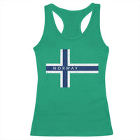 Norway Flag Cross Racerback Tank Top Vintage Distressed Norwegian Heritage Patriotic Scandinavian Graphic