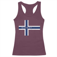 Norway Flag Cross Racerback Tank Top Vintage Distressed Norwegian Heritage Patriotic Scandinavian Graphic