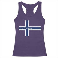 Norway Flag Cross Racerback Tank Top Vintage Distressed Norwegian Heritage Patriotic Scandinavian Graphic