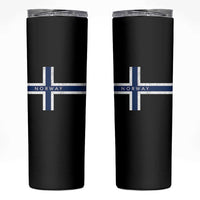 Norway Flag Cross Skinny Tumbler Vintage Distressed Norwegian Heritage Patriotic Scandinavian Graphic