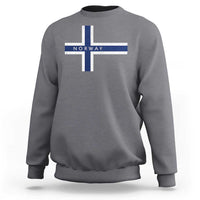 Norway Flag Cross Sweatshirt Vintage Distressed Norwegian Heritage Patriotic Scandinavian Graphic