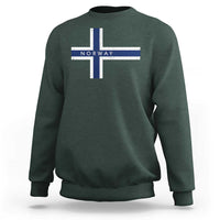 Norway Flag Cross Sweatshirt Vintage Distressed Norwegian Heritage Patriotic Scandinavian Graphic