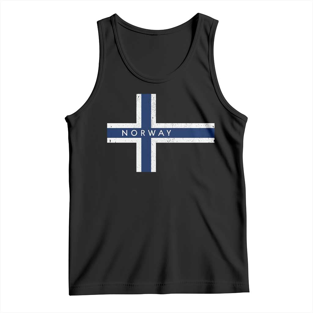 Norway Flag Cross Tank Top Vintage Distressed Norwegian Heritage Patriotic Scandinavian Graphic