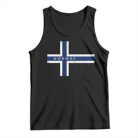 Norway Flag Cross Tank Top Vintage Distressed Norwegian Heritage Patriotic Scandinavian Graphic
