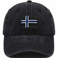 Norway Flag Cross Washed Cotton Baseball Cap Vintage Distressed Norwegian Heritage Patriotic Scandinavian Graphic