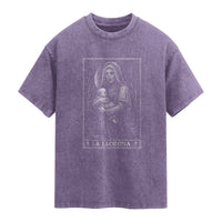 La Llorona Washed Cotton T-Shirt Tarot Card Horror Death Occult Mexican Folklore Halloween