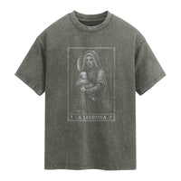 La Llorona Washed Cotton T-Shirt Tarot Card Horror Death Occult Mexican Folklore Halloween