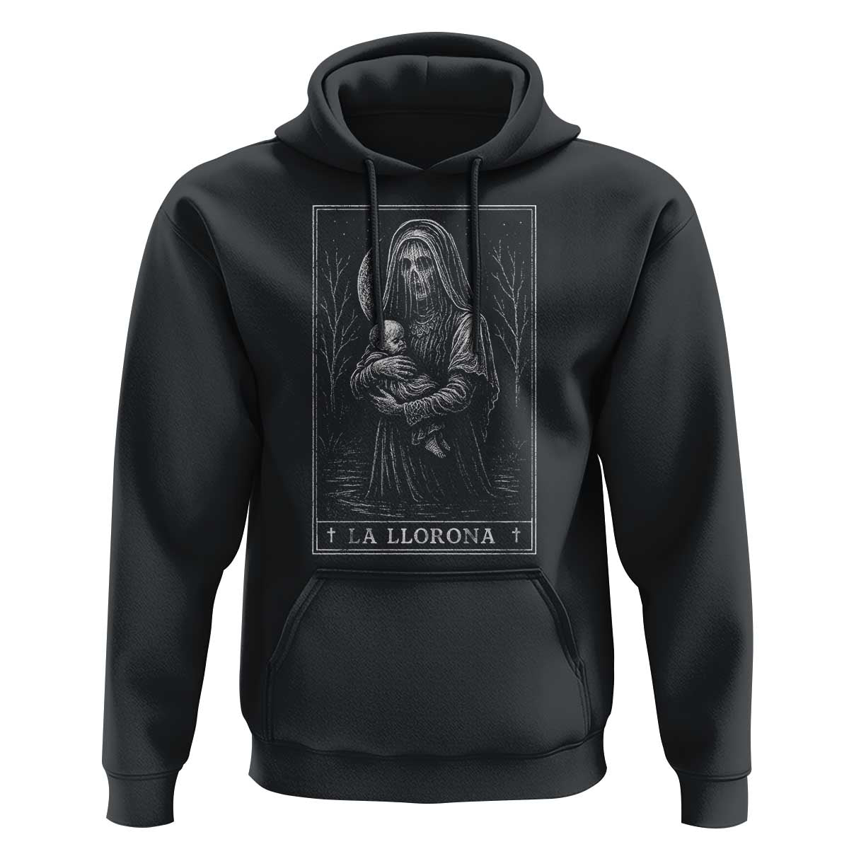 La Llorona Hoodie Tarot Card Horror Death Occult Mexican Folklore Halloween - Wonder Print Shop