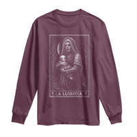 La Llorona Long Sleeve Shirt Tarot Card Horror Death Occult Mexican Folklore Halloween - Wonder Print Shop