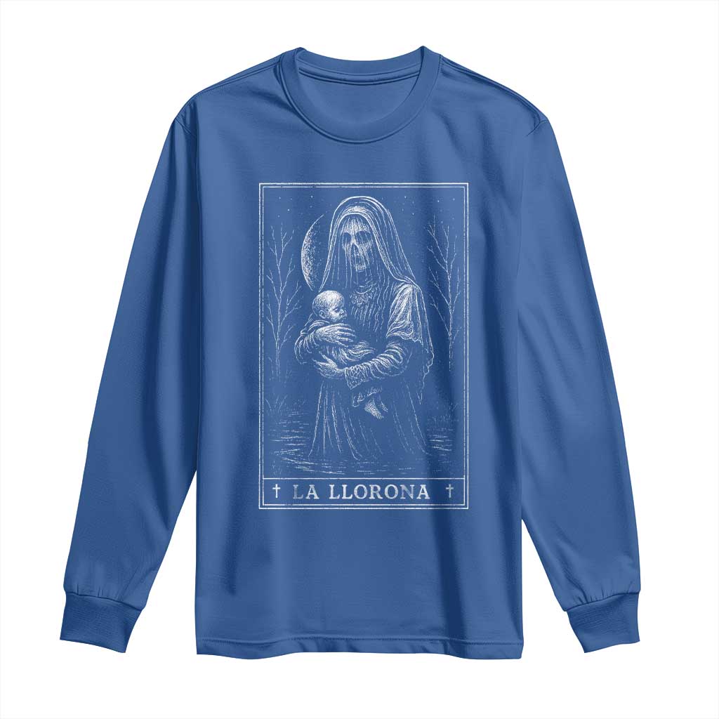 La Llorona Long Sleeve Shirt Tarot Card Horror Death Occult Mexican Folklore Halloween - Wonder Print Shop