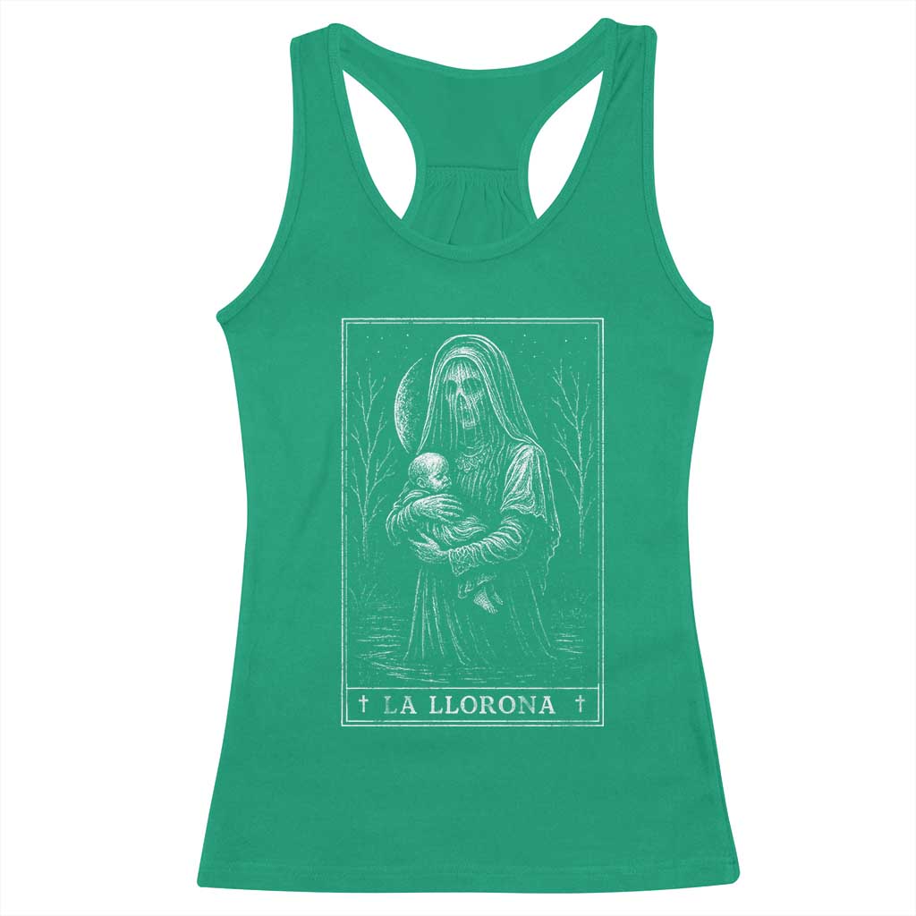 La Llorona Racerback Tank Top Tarot Card Horror Death Occult Mexican Folklore Halloween - Wonder Print Shop