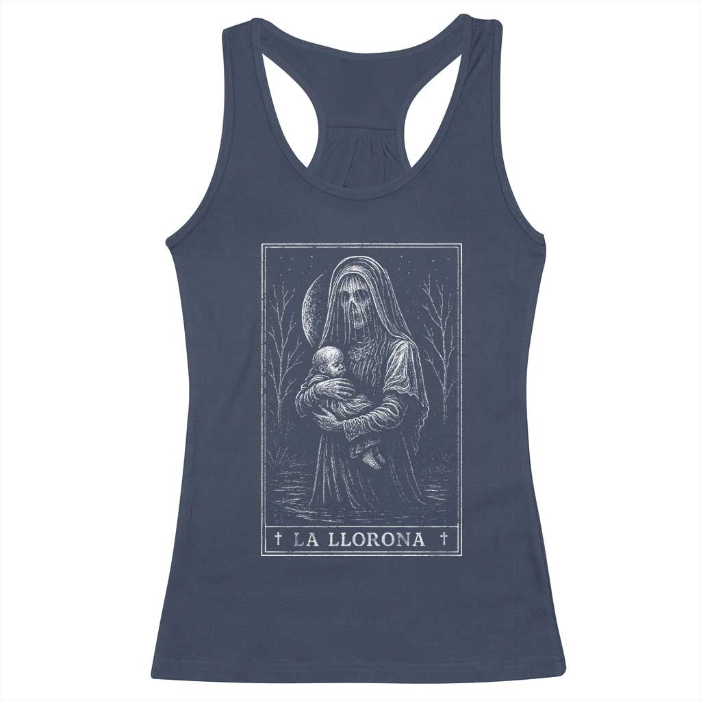 La Llorona Racerback Tank Top Tarot Card Horror Death Occult Mexican Folklore Halloween - Wonder Print Shop