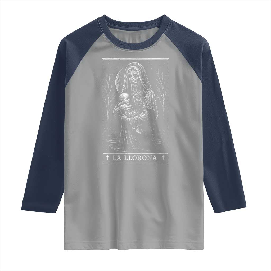 La Llorona Raglan Shirt Tarot Card Horror Death Occult Mexican Folklore Halloween - Wonder Print Shop