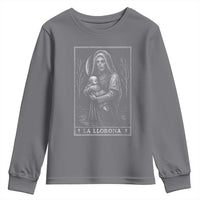 La Llorona Youth Sweatshirt Tarot Card Horror Death Occult Mexican Folklore Halloween - Wonder Print Shop