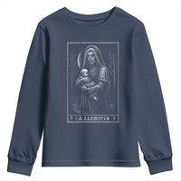 La Llorona Youth Sweatshirt Tarot Card Horror Death Occult Mexican Folklore Halloween - Wonder Print Shop