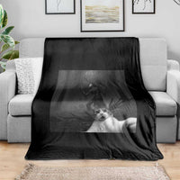 Cat Selfie With Wendigo Throw Blanket Horror Halloween Funny Cat Gifts
