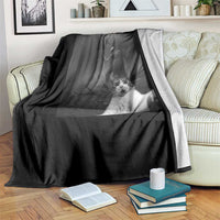Cat Selfie With Wendigo Throw Blanket Horror Halloween Funny Cat Gifts
