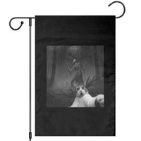 Cat Selfie With Wendigo Garden Flag Horror Halloween Funny Cat Gifts