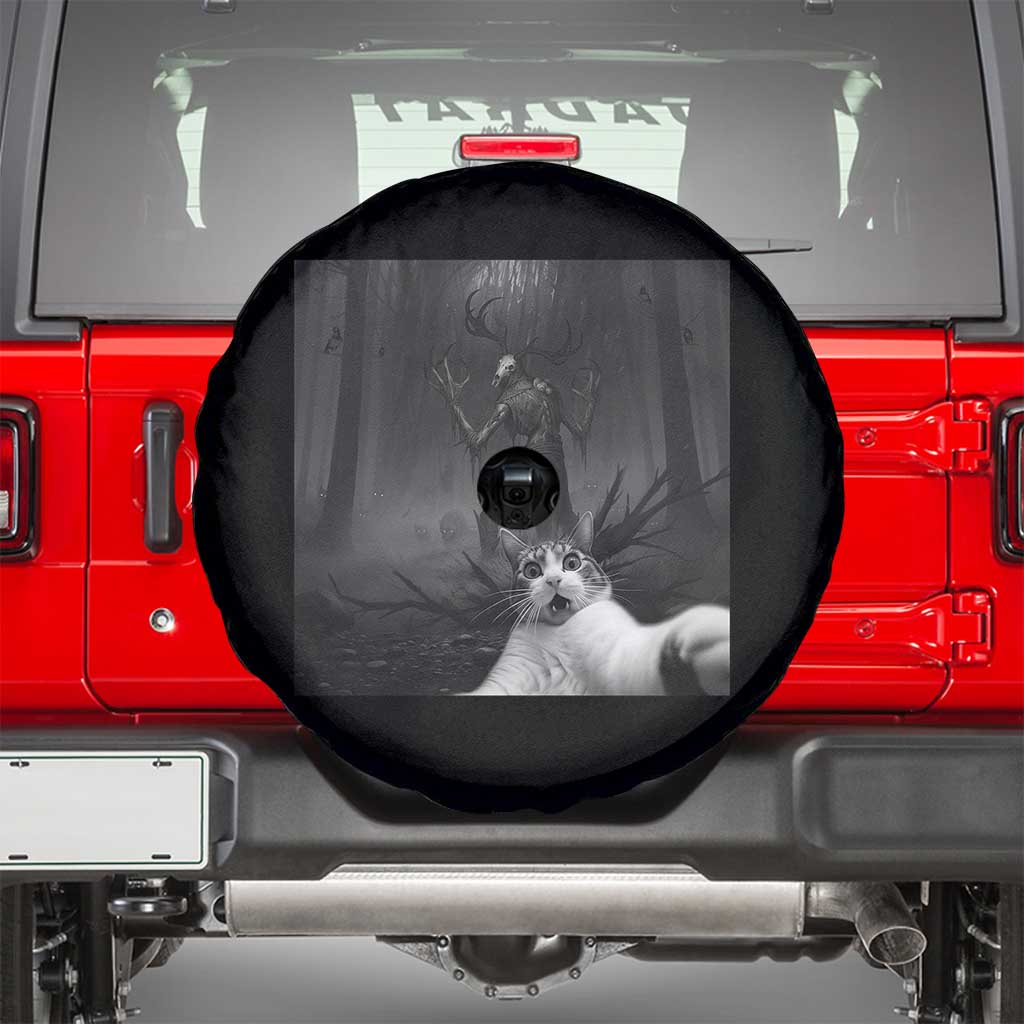 Cat Selfie With Wendigo Spare Tire Cover Horror Halloween Funny Cat Gifts