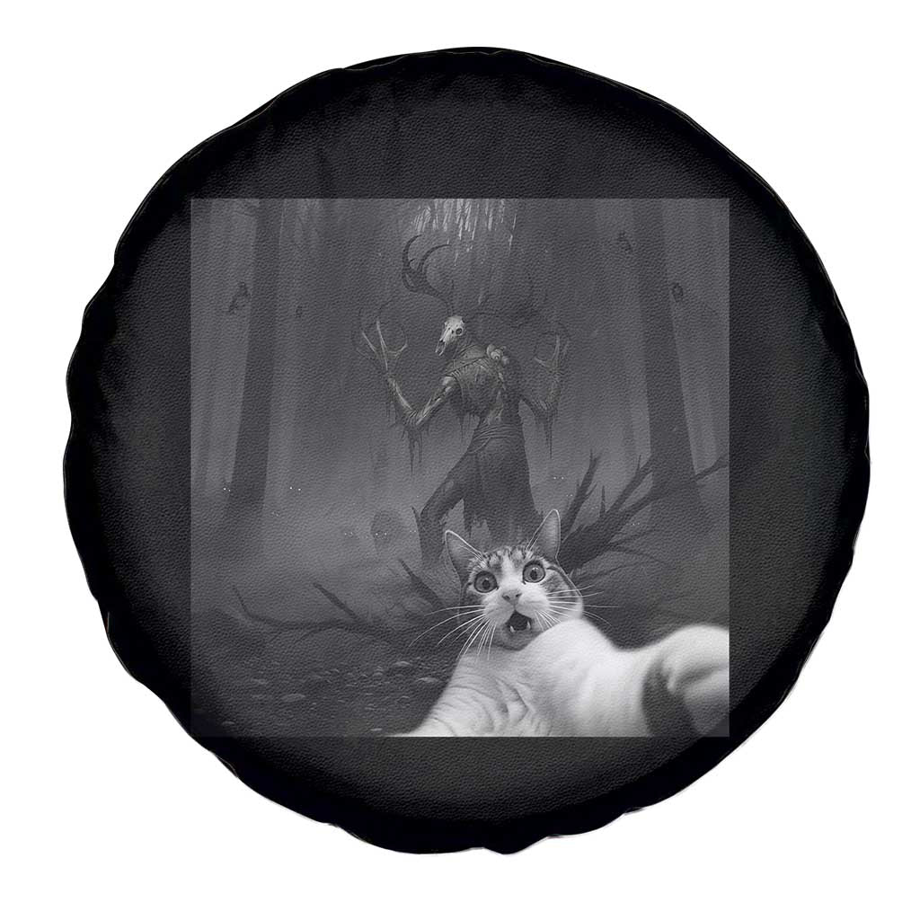 Cat Selfie With Wendigo Spare Tire Cover Horror Halloween Funny Cat Gifts