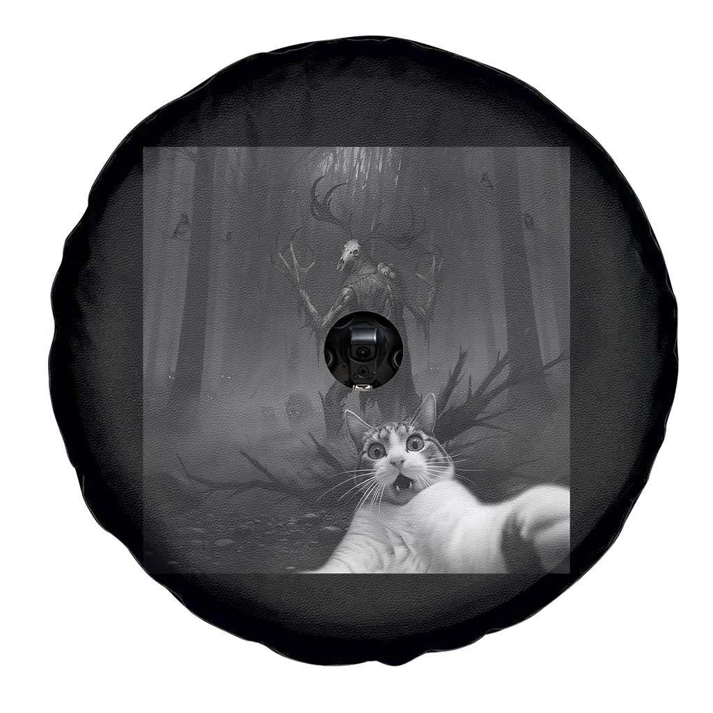 Cat Selfie With Wendigo Spare Tire Cover Horror Halloween Funny Cat Gifts