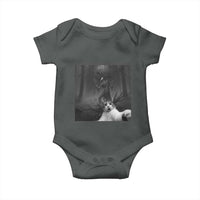 Cat Selfie With Wendigo Baby Onesie Horror Halloween Funny Cat Gifts
