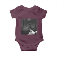 Cat Selfie With Wendigo Baby Onesie Horror Halloween Funny Cat Gifts
