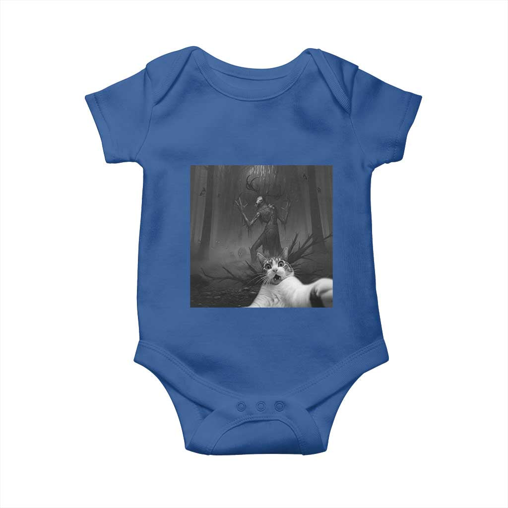 Cat Selfie With Wendigo Baby Onesie Horror Halloween Funny Cat Gifts