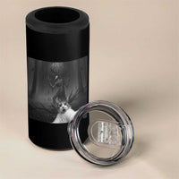 Cat Selfie With Wendigo 4 in 1 Can Cooler Tumbler Horror Halloween Funny Cat Gifts
